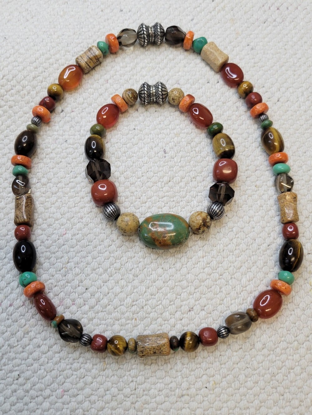 Carolyn Pollack Relios Gemstone Necklace Bracelet 925 Sterling Silver 17 - Picture 3 of 6